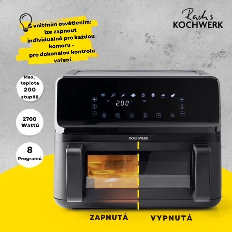 KochWerk Horkovzdušná fritéza s dvojitou komorou 14349 Dual Vario (3)
